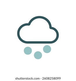 Cloud with snow grain vector icon. Meteorology sign. Graph symbol for travel, tourism and weather web site and apps design, logo, app, UI