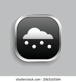 cloud snow icon design. Glossy Button style rounded rectangle isolated on gray background.. Vector illustration