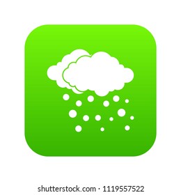 Cloud and snow icon digital green for any design isolated on white vector illustration