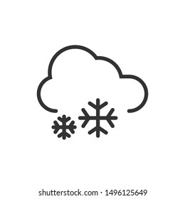 Cloud with snow icon isolated on white background. Weather symbol modern, simple, vector, icon for website design, mobile app, ui. Vector Illustration