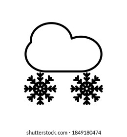 cloud snow icon line style vector