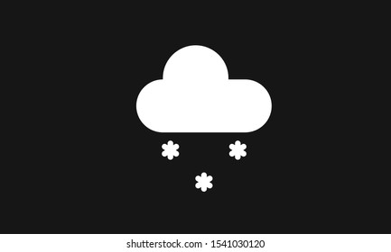 Cloud and snow icon on dark grey background , weather forecast, vector illustration.