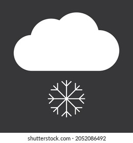 Cloud mit Schnee Symbol auf grauem Hintergrund