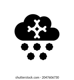 Cloud snow icon on white background