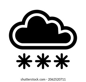cloud and snow icon on white background