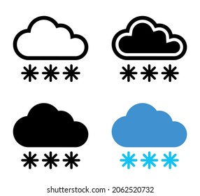 icono de nube y nieve en fondo blanco