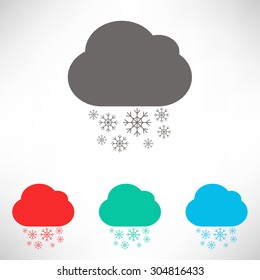 Cloud snow icon. Set of varicolored icons.