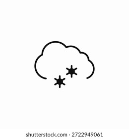 Nube con el Vector del signo del icono de la nieve