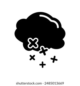 cloud and snow icon, silhouette vector isolated on white background. simple and modern design