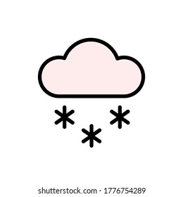 Cloud, snow icon. Simple color with outline vector elements of forecast icons for ui and ux, website or mobile application