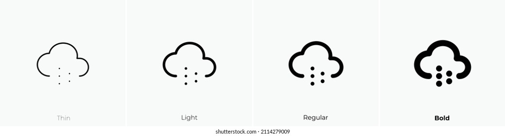 cloud snow icon. Thin, Light Regular And Bold style design isolated on white background