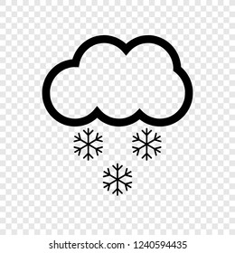 Cloud snow icon transparent grid