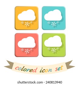 cloud snow icon. the weather icon