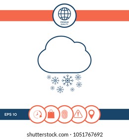 Cloud snow line icon
