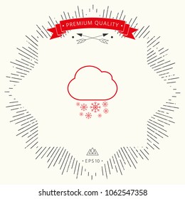 Cloud snow line icon