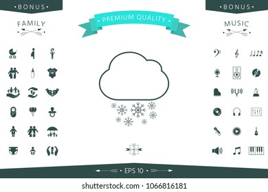 Cloud snow line icon