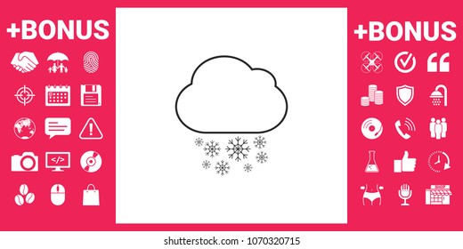 Cloud snow line icon