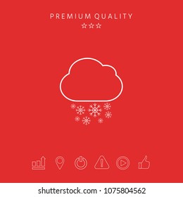 Cloud snow line icon