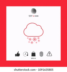 Cloud snow line icon