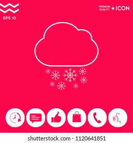 Cloud snow line icon