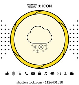 Cloud snow line icon