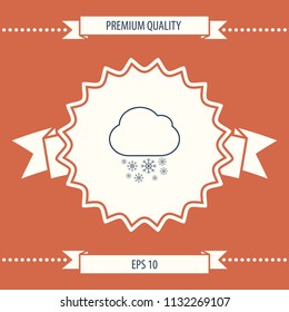 Cloud snow line icon