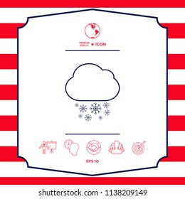 Cloud snow line icon