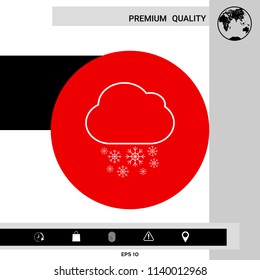 Cloud snow line icon