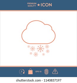 Cloud snow line icon