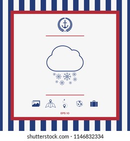 Cloud snow line icon