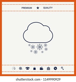Cloud snow line icon