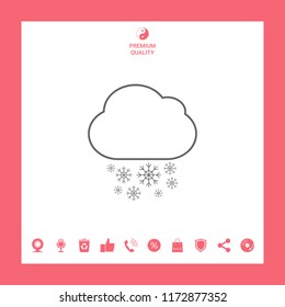 Cloud snow line icon