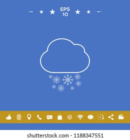 Cloud snow line icon