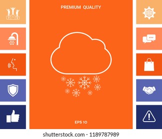 Cloud snow line icon