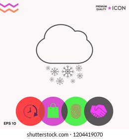 Cloud snow line icon
