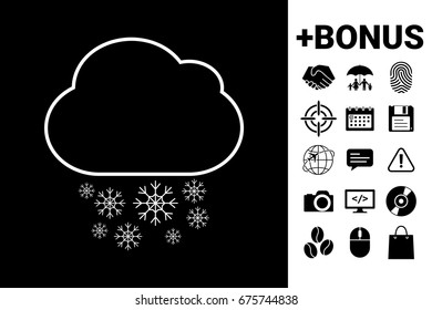 Cloud snow line icon