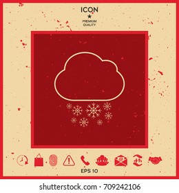 Cloud snow line icon