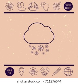 Cloud snow line icon