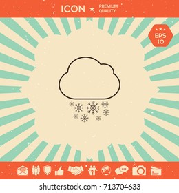 Cloud snow line icon