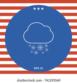 Cloud snow line icon