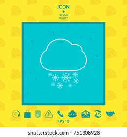Cloud snow line icon
