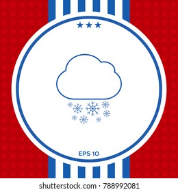 Cloud snow line icon