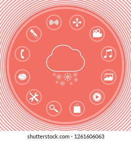 Cloud snow line icon. Graphic elements for your design