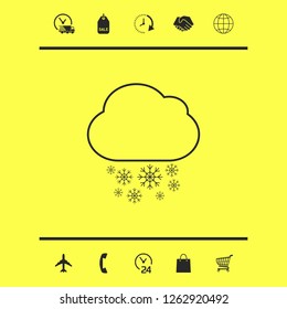 Cloud snow line icon. Graphic elements for your design