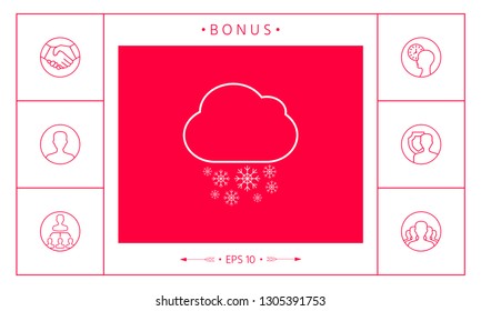 Cloud snow line icon. Graphic elements for your design