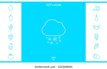 Cloud snow line icon. Graphic elements for your design