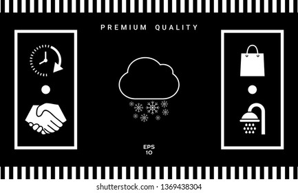 Cloud snow line icon. Graphic elements for your design