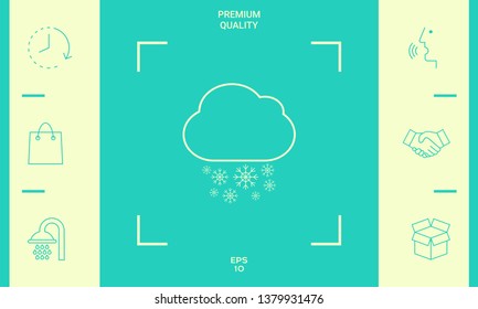 Cloud snow line icon. Graphic elements for your design