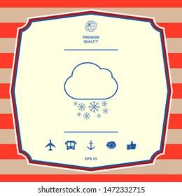 Cloud snow line icon. Graphic elements for your design
