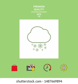 Cloud snow line icon. Graphic elements for your design